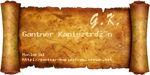 Gantner Kapisztrán névjegykártya